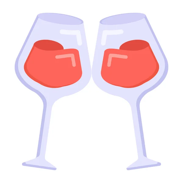 Dvě Sklenky Vína Sklenku Šampaňského Vektorová Ilustrace — Stockový vektor
