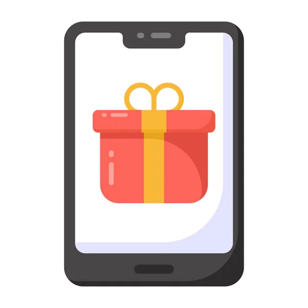 Smartphone Met Geschenkdoos Boodschappentas Vector Illustratie — Stockvector