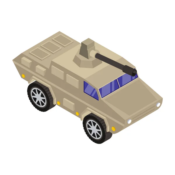 Icono Coche Militar Isométrico Aislado Sobre Fondo Blanco Ilustración Vectorial — Vector de stock