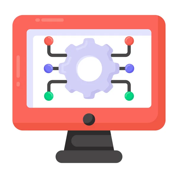 Moniteur Informatique Avec Concept Technologie Développement — Image vectorielle