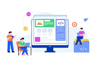 Online eğitim konsepti. vektör illüstrasyonu