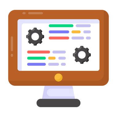 Kodlama. Web simgesi basit illüstrasyon