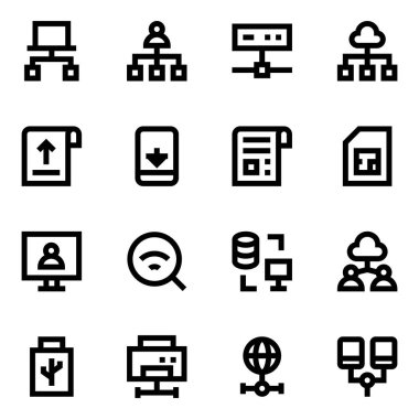 Basit satır biçimi ağ simgeleri