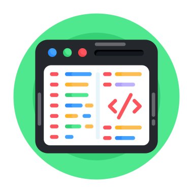 Kodlama, ağ, mobil, arayüz, vektör illüstrasyonu