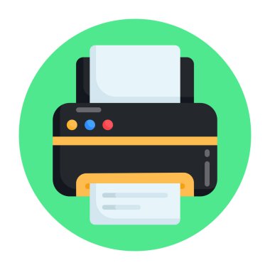 Yazıcı. Web simgesi basit illüstrasyon