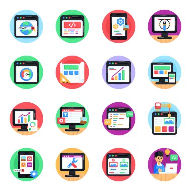 vector illustration of modern icon set