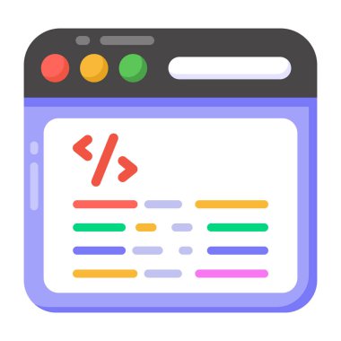 Tarayıcı. Web simgesi basit illüstrasyon