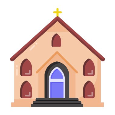 Kiliseye. Web simgesi basit illüstrasyon