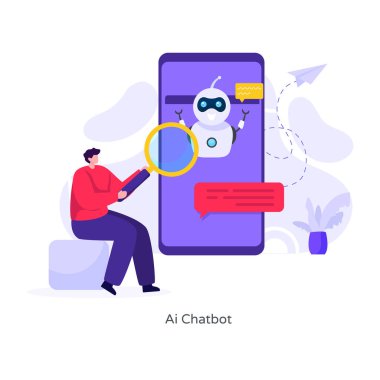 Akıllı telefon ve büyütme cam vektör çizimi ile çevrimiçi arama motoru optimizasyon kavramı