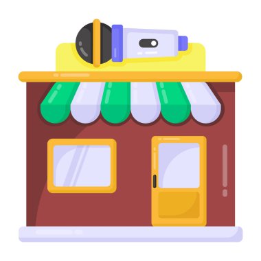 Dükkan büfesi ikonu. Beyaz arkaplanda izole edilmiş web tasarımı için alışveriş arabası vektör simgelerinin izometriği