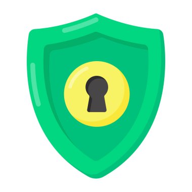 Kalkan simgesi. Web için koruma vektör simgelerinin düz çizimi