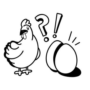 tavuk, tavuk, kuş, hayvan, vektör illüstrasyonu