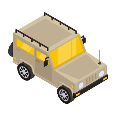 Bir polis arabasının izometrik vektör çizimi