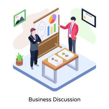 Bilgisayar ve analiz vektörü illüstrasyonuyla çalışan iş adamları