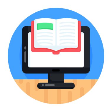 Kitap ve kitap vektör illüstrasyon tasarımlı dizüstü bilgisayar