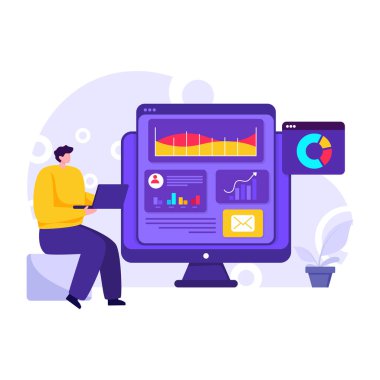 Simge tasarımı ile çevrimiçi eğitim kavramı, vektör illüstrasyonu 10 eps grafik.