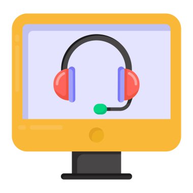 Kulaklık. Web simgesi basit illüstrasyon