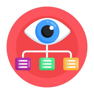 Göz sistemi düz vektör simgesi