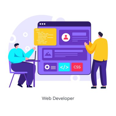 Düz stil bir kadın ve erkeğin olduğu web sitesi başlığı. vektör illüstrasyonu