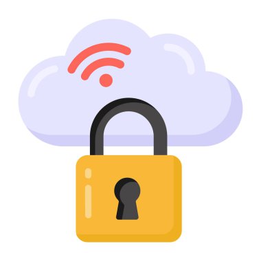 bulut hesaplama güvenlik konsepti vektör çizimi