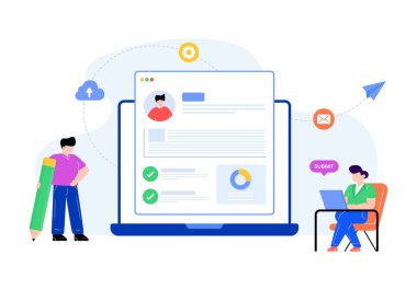 Panosu ve belgesi olan bir iş adamının vektör çizimi