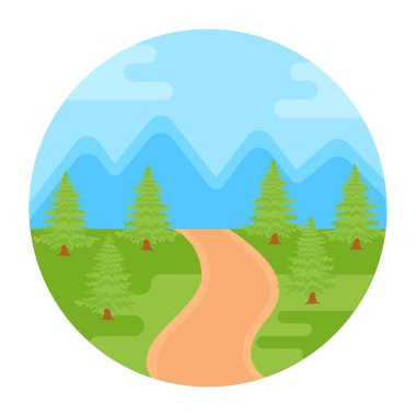 Ağaçlı ve dağlı orman manzarası