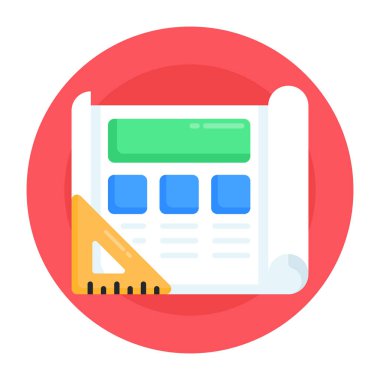 Okulun düz tasarım vektör illüstrasyon simgesi