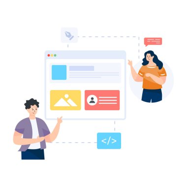 Online arama. vektör illüstrasyonu