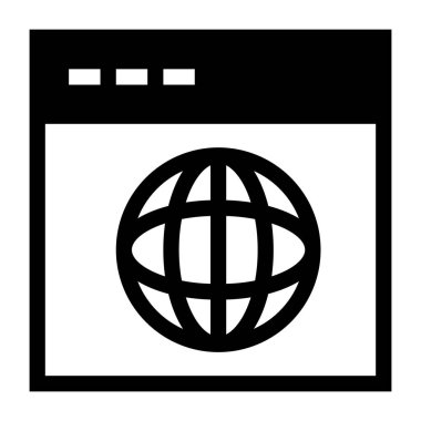 Tarayıcı. Web simgesi basit illüstrasyon