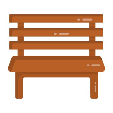 Tahta bank. Basit illüstrasyon