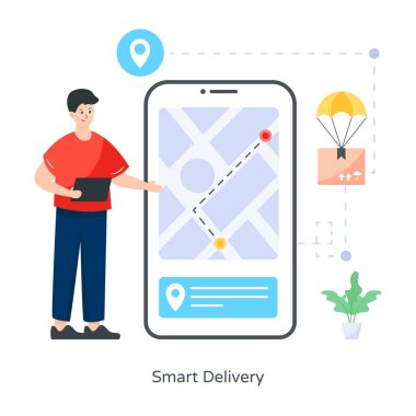 akıllı dağıtım web simgesi basit tasarım