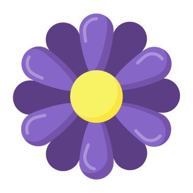 beyaz arkaplan üzerinde yaprak simgesi olan güzel çiçek, renkli tasarım, vektör illüstrasyonu