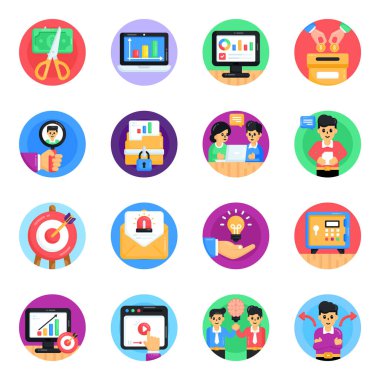 Web ve mobil uygulamalar, pazarlama, modern ve diğer uygulamalar için iş düzeyi simgeleri.