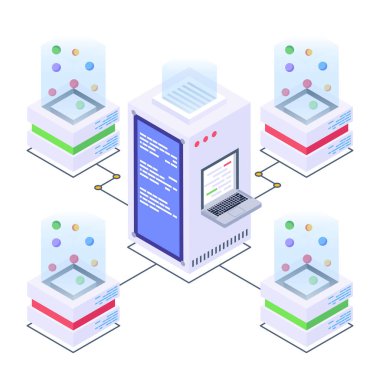 Modern eğitim kavramının izometrik çizimi