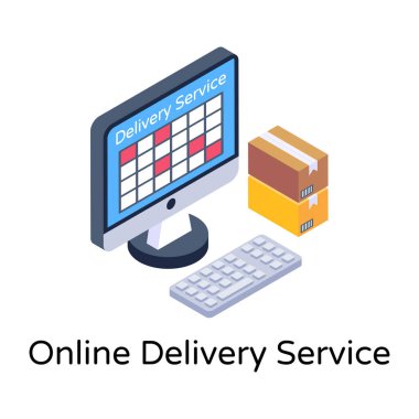 Bilgisayarın izometrik vektör simgesi