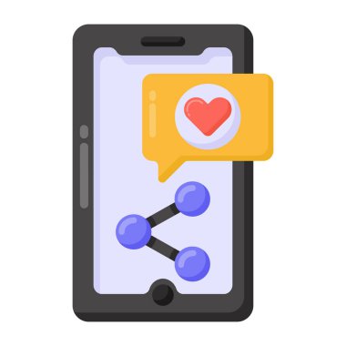 smartphone with mobile phone and heart vector illustration design