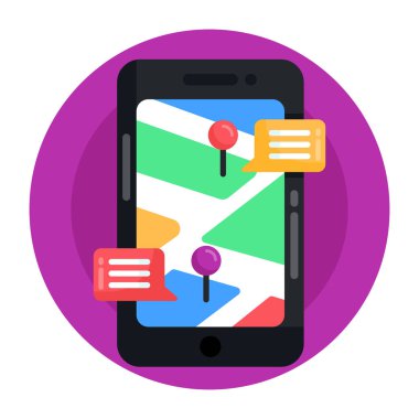 Akıllı telefon ve ekran vektör illüstrasyon tasarımlı cep telefonu
