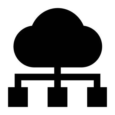 Bulut hesaplama web simgesi. düz resimleme