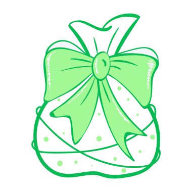 yeşil kurdeleli yay, vektör illüstrasyonu