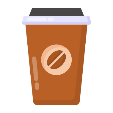 Kahve fincanı ikonu. Beyaz arkaplanda izole edilmiş web tasarımı için tek kullanımlık içecek vektör simgelerinin izometriği