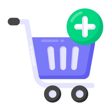 Alışveriş arabası ikonu. Web için tramvay vektör simgelerinin düz çizimi