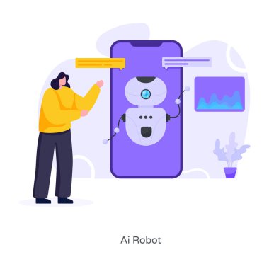 Kameralı bir robotun vektör çizimi