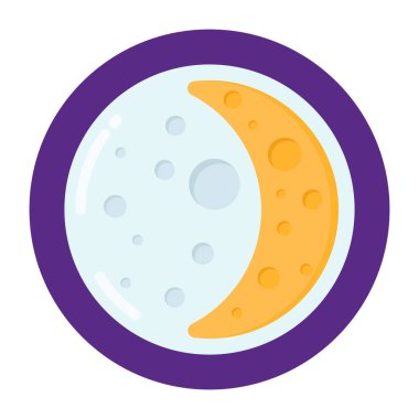 Ay simgesi beyaz arkaplanda izole edilmiş. yiyecek sembolü vektör illüstrasyonu.