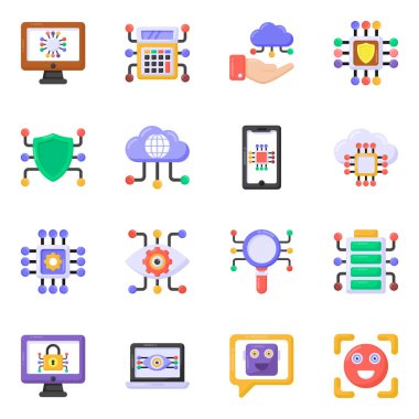 Bulut hesaplamasının vektör simgelerinin kümesi