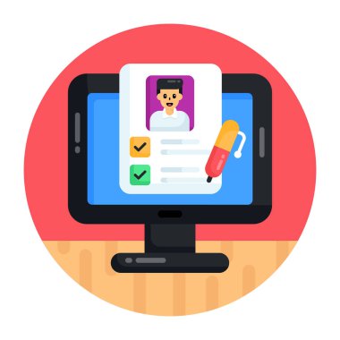 çevrimiçi danışma düz ikon vektör illüstrasyon tasarımı