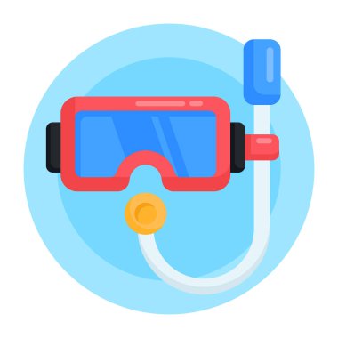 Dalış maskesi simgesi. Web için şnorkel vektör simgelerinin özet çizimi