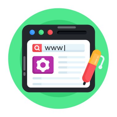Web sitesinin düz tasarım vektör resimleme simgesi