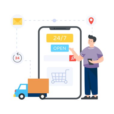 dağıtım simgesi. vektör illüstrasyonu