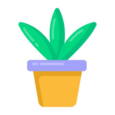 Saksı bitkisi ikonu. Beyaz arkaplanda kaktüs vektör illüstrasyonunun izometriği