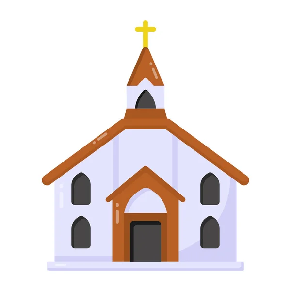 Icono Iglesia Ilustración Plana Jesus Vector Iconos Aislados Sobre Fondo — Archivo Imágenes Vectoriales